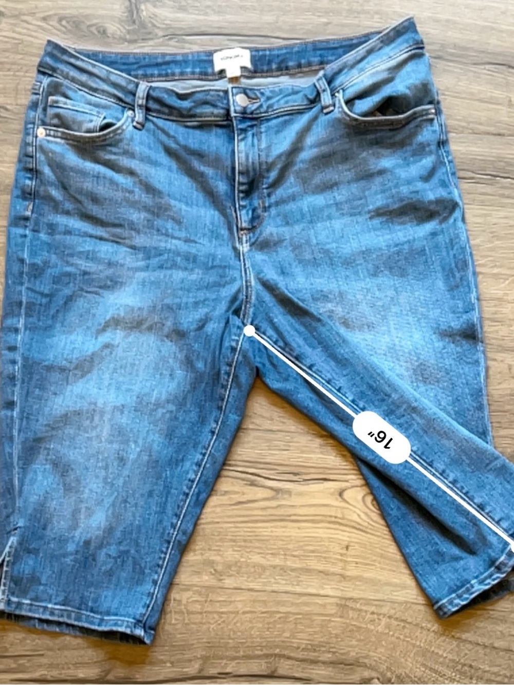 Sonoma Medium Blue Denim Jean Shorts - Classic Five-Pocket - Picture 5 of 7